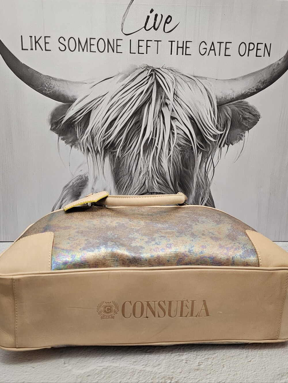 Consuela Gloria Commuter Tote NWT Iridescent Leather Work Travel Bag - Picture 11 of 16